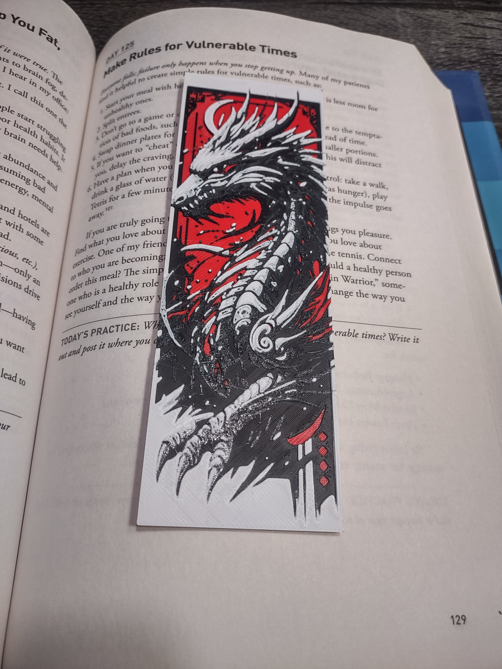 3D Printed Dragon Bookmarks - Fantasy Book Accessories Gift Set (6" x 2")