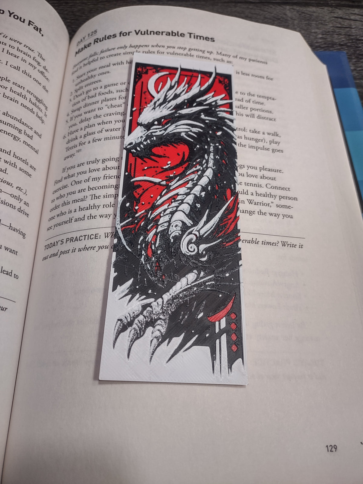 3D Printed Dragon Bookmarks - Fantasy Book Accessories Gift Set (6" x 2")