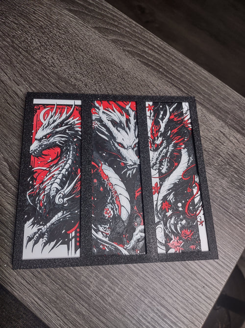 3D Printed Dragon Bookmarks - Fantasy Book Accessories Gift Set (6" x 2")