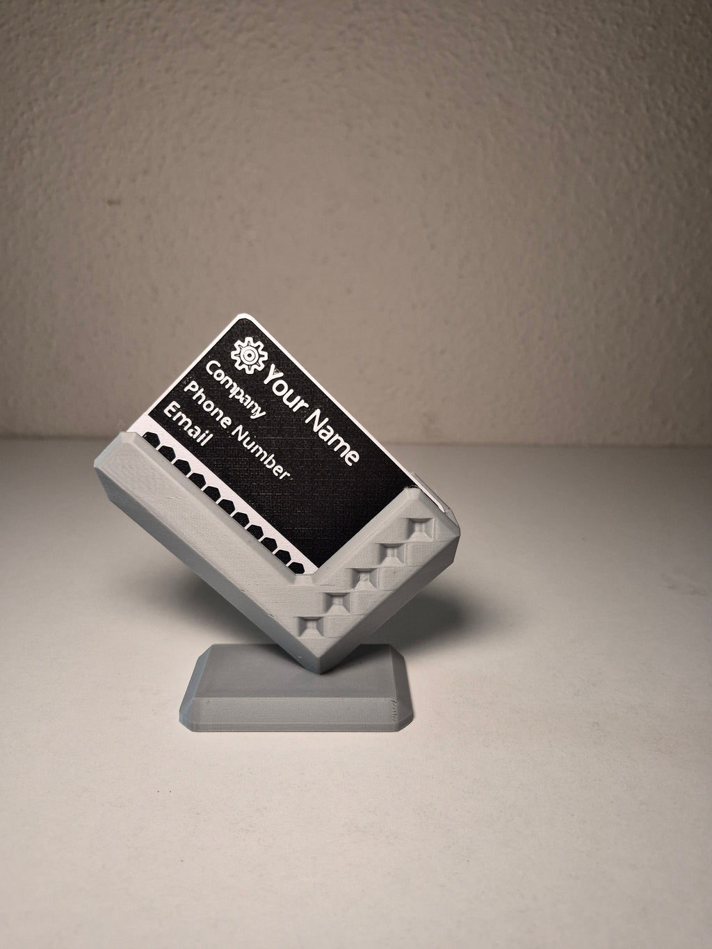 V-Shaped Business Card Holder | Modern Geometric Desk Accessory | Office Gift