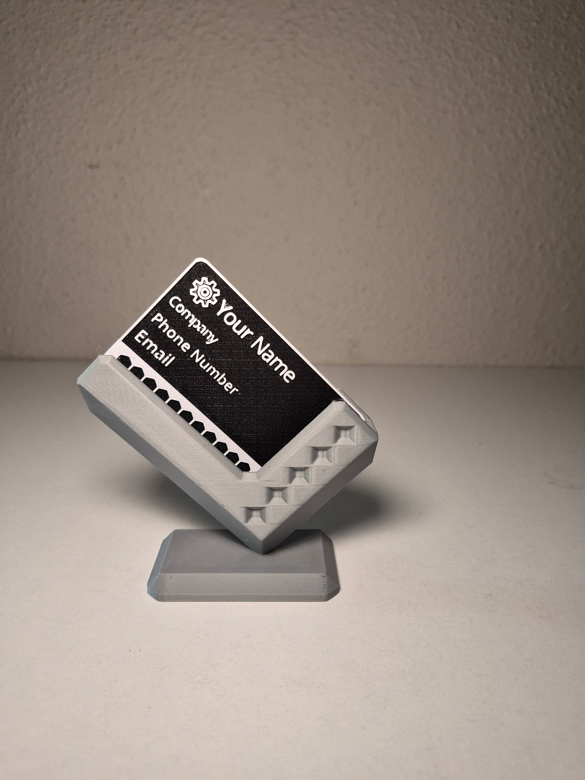 V-Shaped Business Card Holder | Modern Geometric Desk Accessory | Office Gift