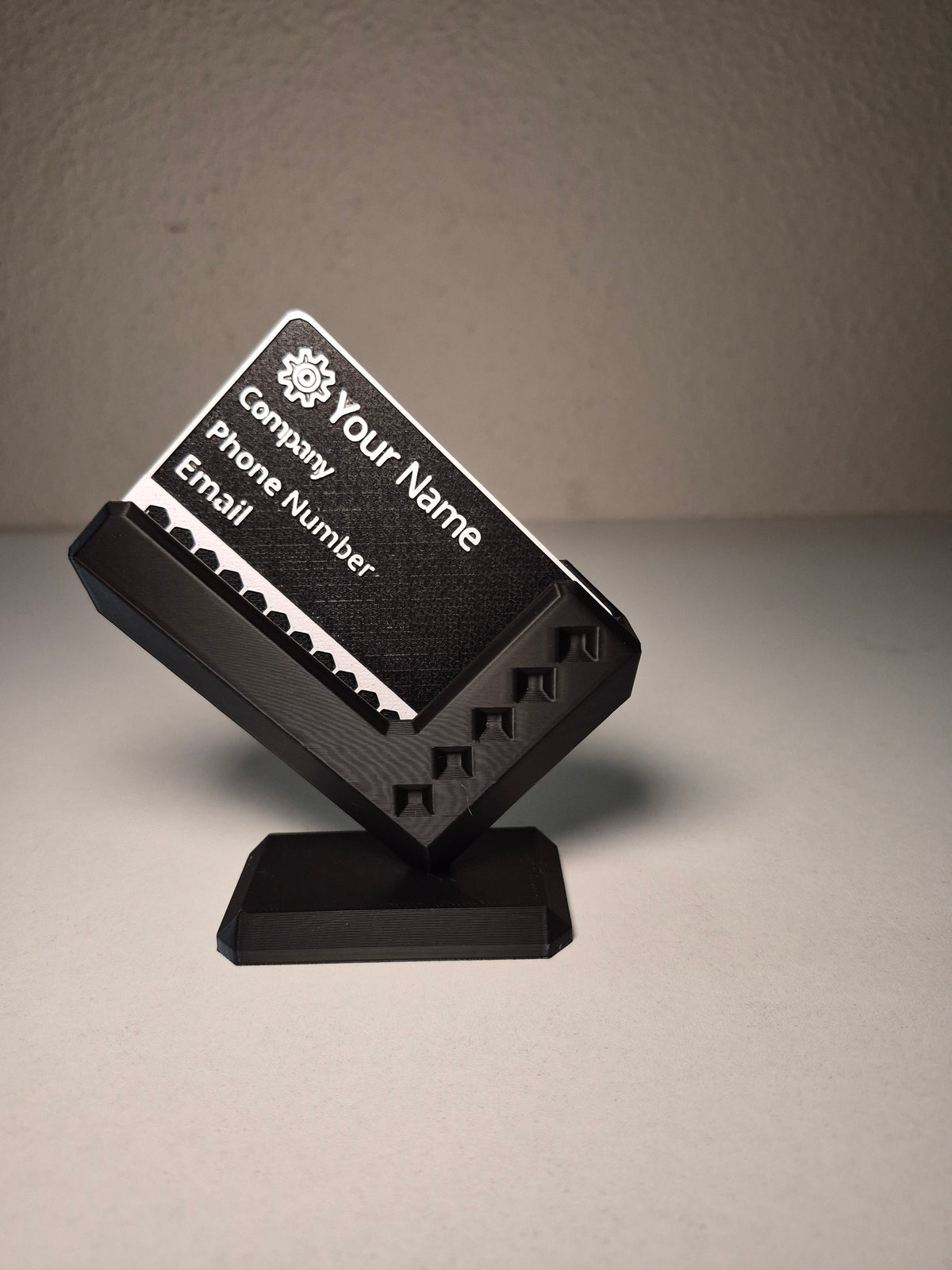 V-Shaped Business Card Holder | Modern Geometric Desk Accessory | Office Gift