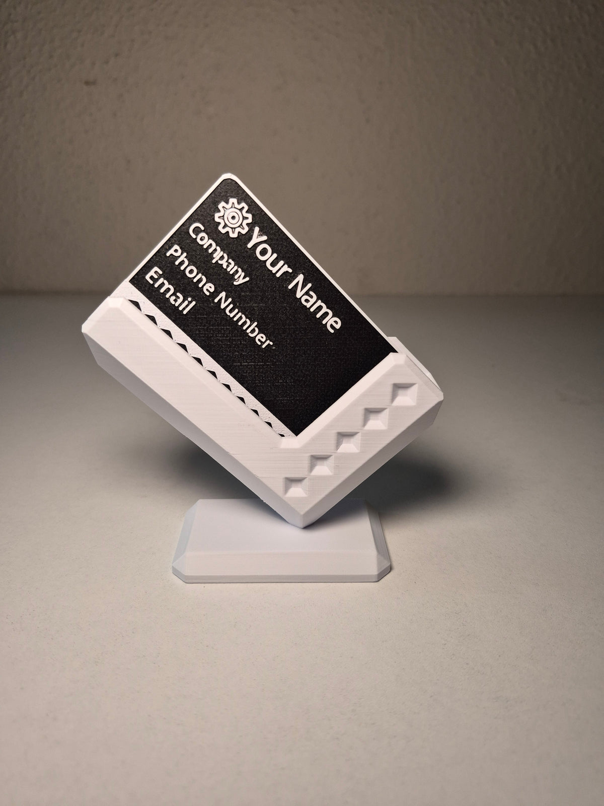 V-Shaped Business Card Holder | Modern Geometric Desk Accessory | Office Gift