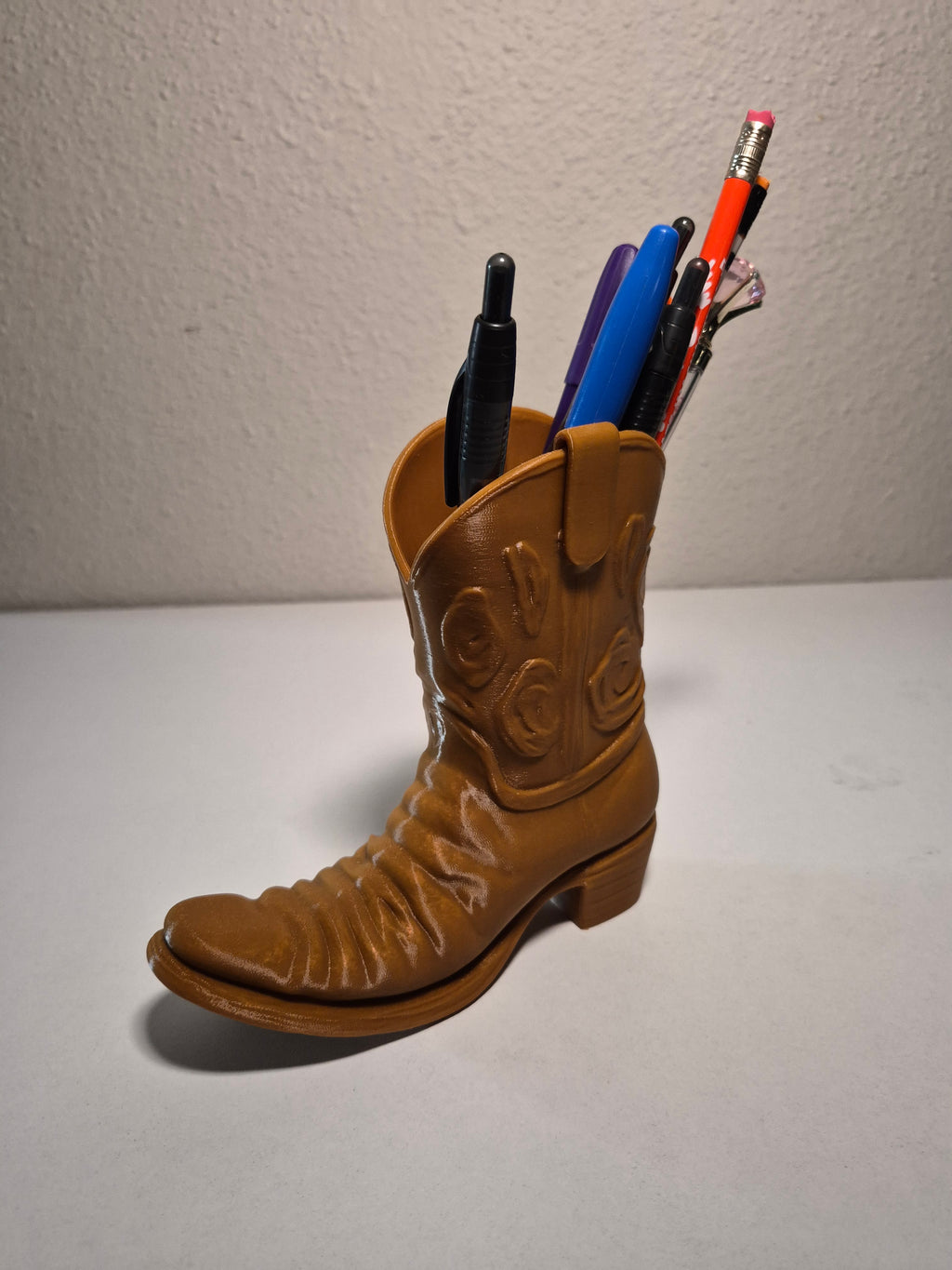 Cowboy Boot Desk Organizer - 3D Printed Pen Holder & Makeup Brush Organizer