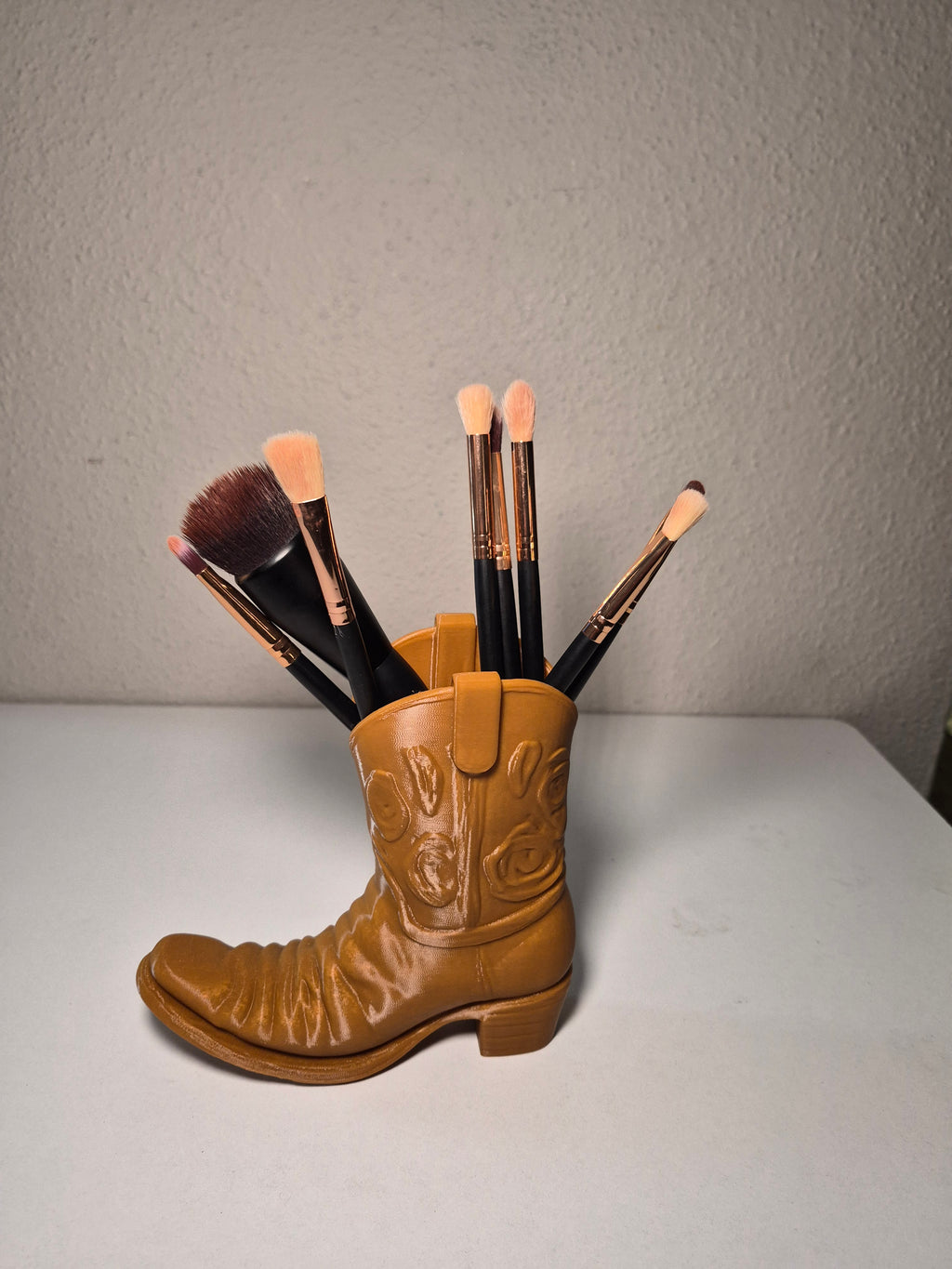 Cowboy Boot Desk Organizer - 3D Printed Pen Holder & Makeup Brush Organizer