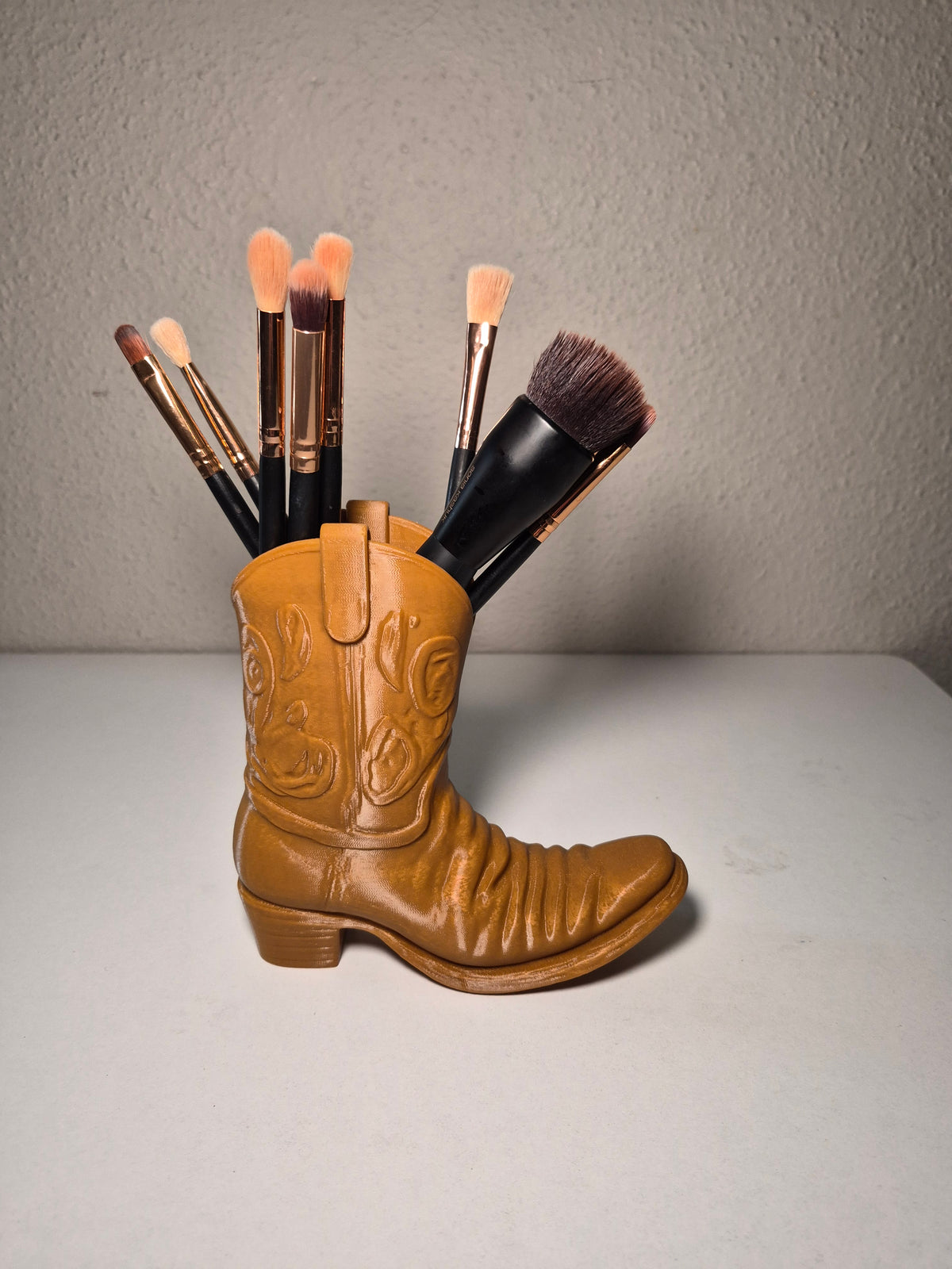 Cowboy Boot Desk Organizer - 3D Printed Pen Holder & Makeup Brush Organizer