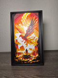 Phoenix Hueforge Art - 3D Printed Fantasy Wall Decor & Desk Display