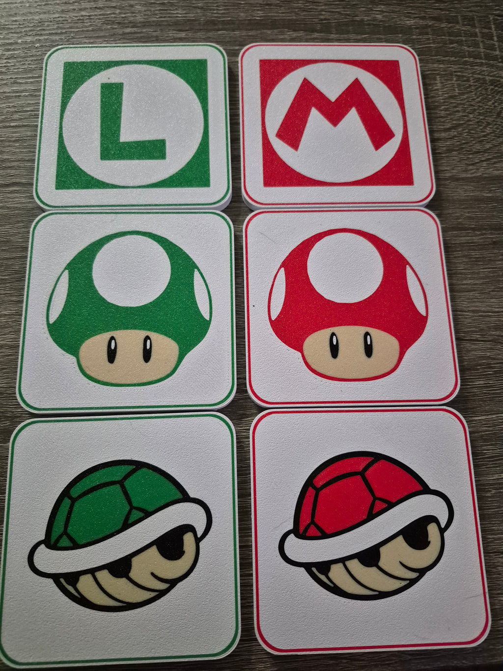 Retro Super Mario Coasters - 3D Printed Gaming Decor & Gamer Gift