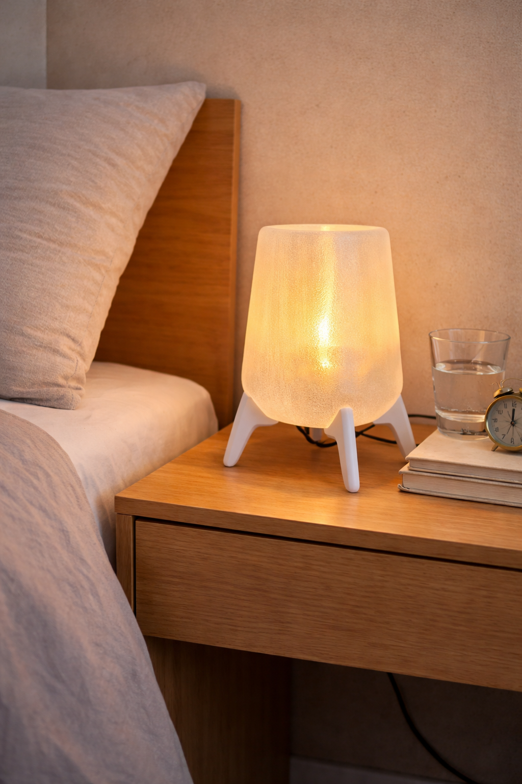 Freya 3D Printed Table Lamp - Modern Desk Lamp for E26/E27 Light Bulbs