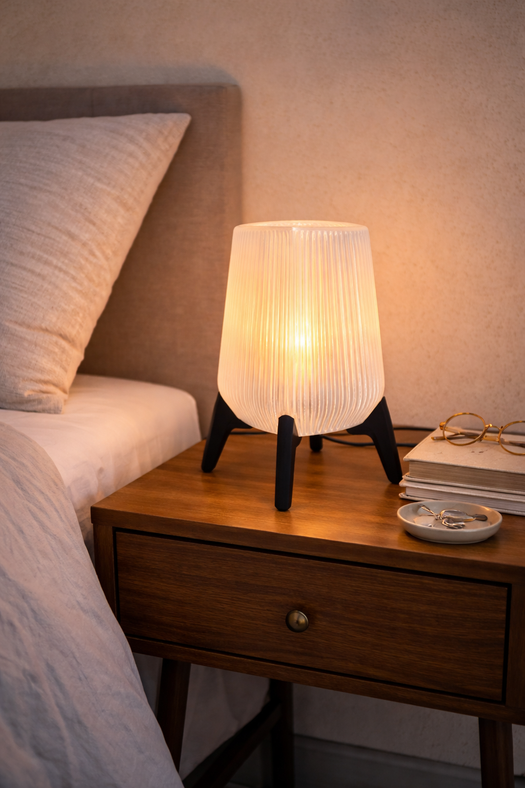 Freya 3D Printed Table Lamp - Modern Desk Lamp for E26/E27 Light Bulbs