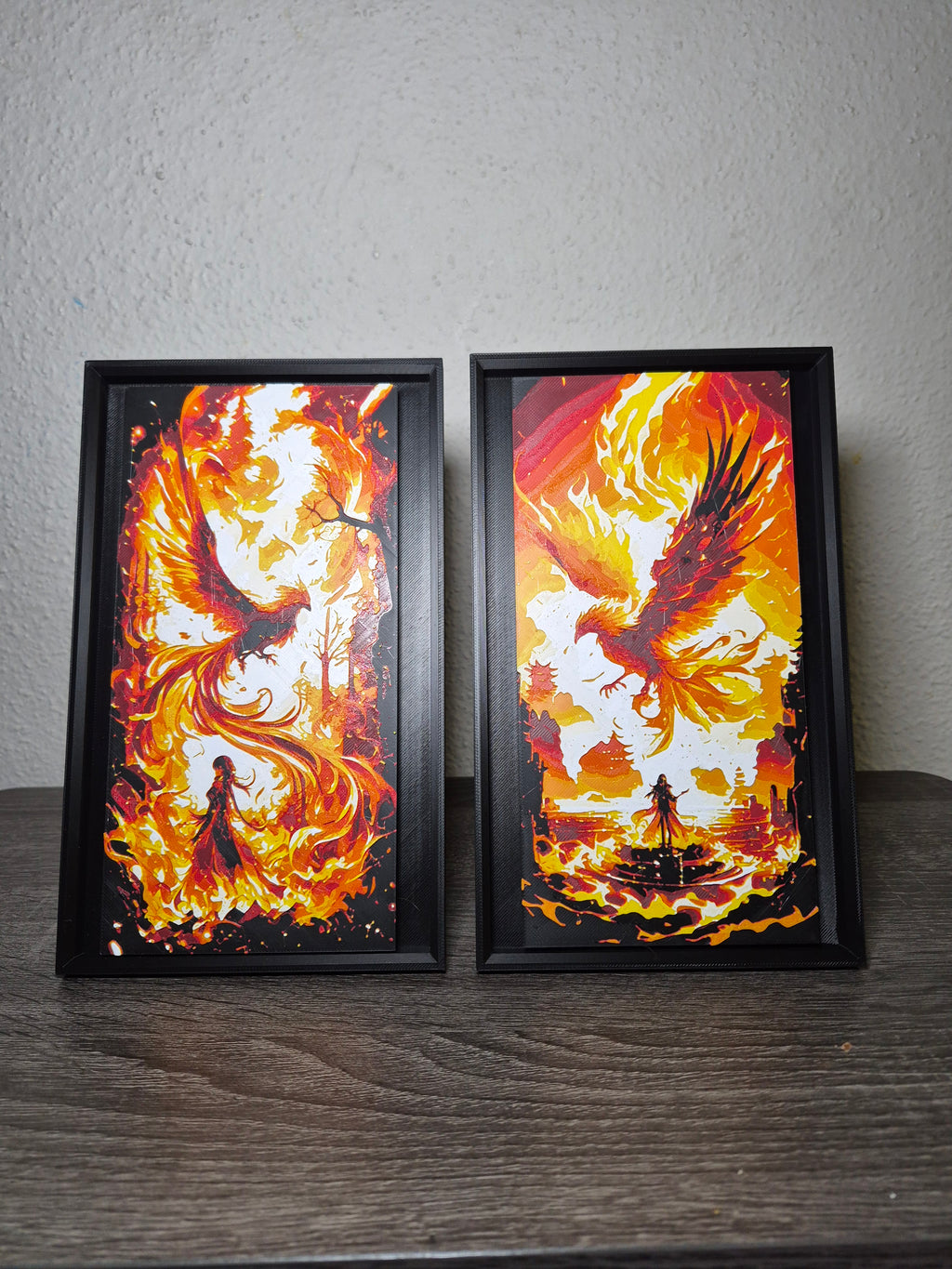 Phoenix Hueforge Art - 3D Printed Fantasy Wall Decor & Desk Display